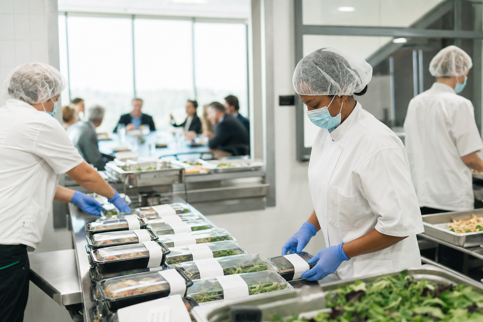 Corporate catering and meal programs supplied from commissary production